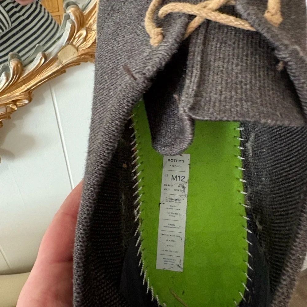 Rothy's Men's Dark Shoes with Tan Laces